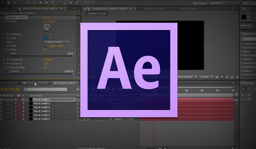 A computer screen with the ae logo on it