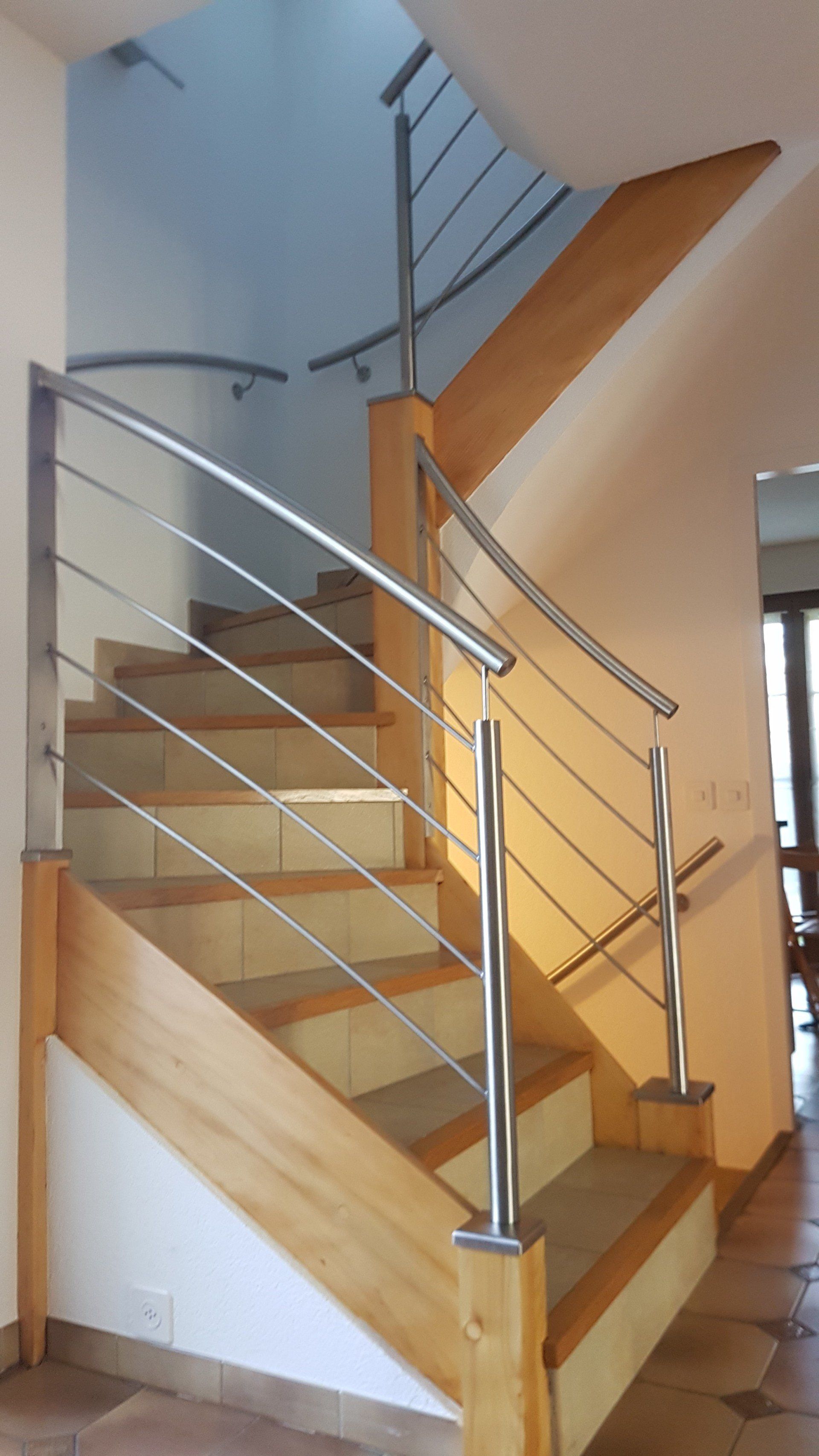 Escalier bois acier