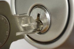 Key being inserted into lock