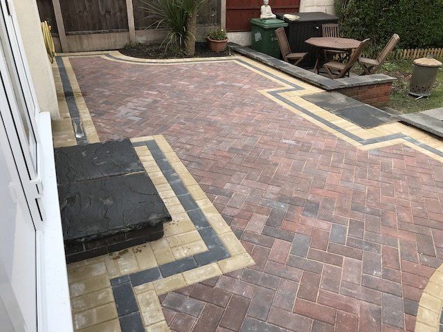 Block patio patio Block paving patio in a range of colours by GQ General Builder of Wolverhampton
