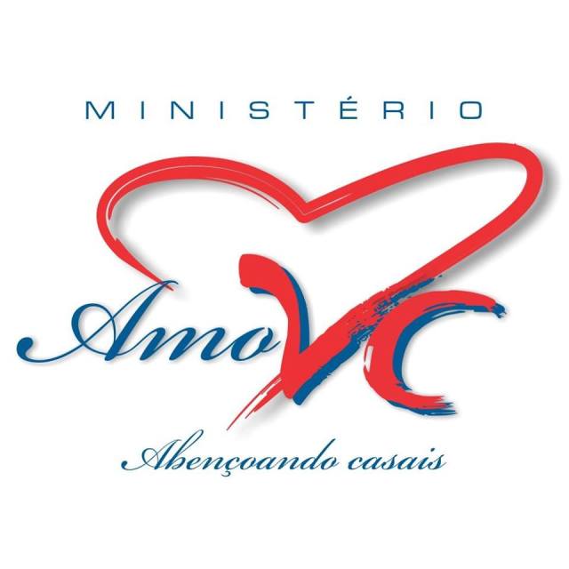 Um logotipo vermelho e azul para o ministério amor