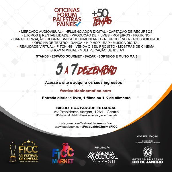 A poster advertising oficinas forum palestras paines