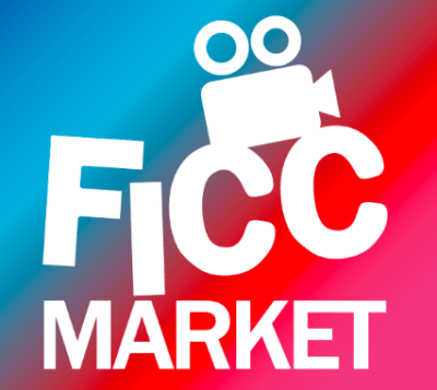 Um logotipo para o mercado ficc com uma câmera nele
