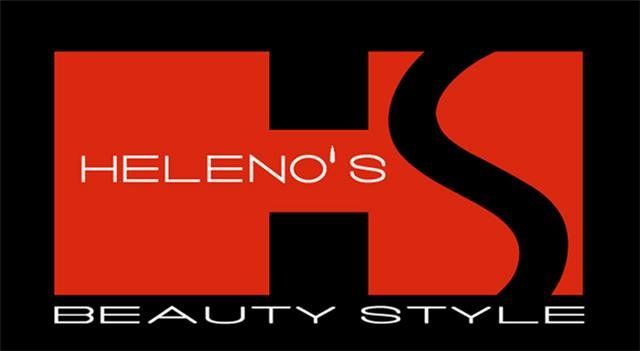 Um logotipo vermelho e preto para o estilo de beleza de heleno