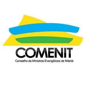 O logotipo da comit é amarelo, azul e verde.