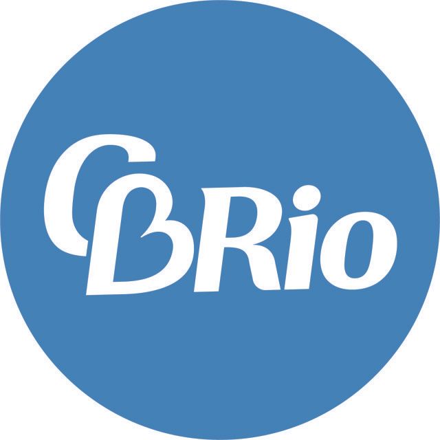 Um círculo azul com a palavra brio nele