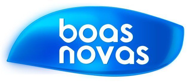 Uma folha azul com as palavras boas novas escritas nela