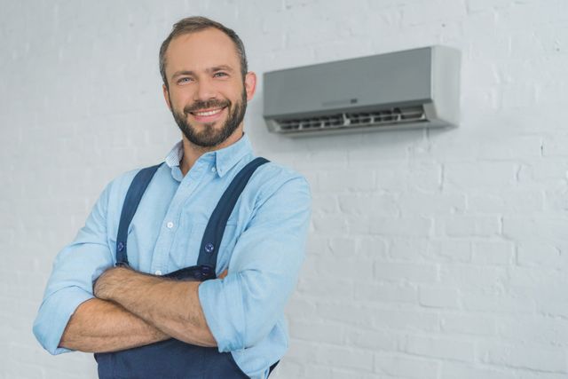 Hvac — Smiling Repair Man in Anniston, AL