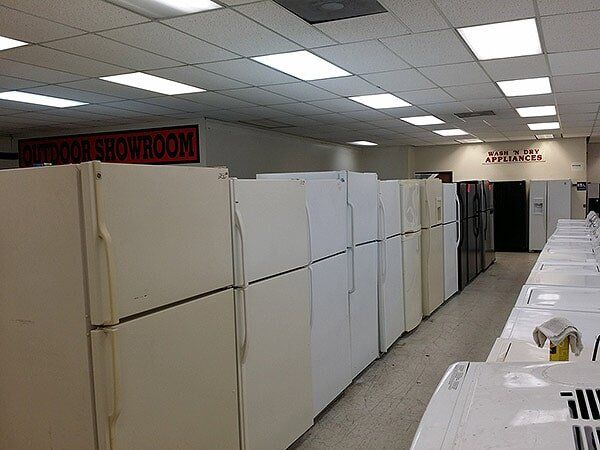 Indoor Showcase of Refrigerators — Appliance in Sacramento, CA Indoor Showcase of Refrigerators — Appliance in Sacramento, CA