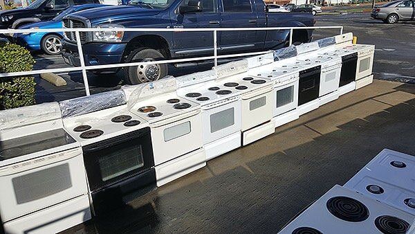Outdoor Display of Stoves — Appliance in Sacramento, CA Outdoor Display of Stoves — Appliance in Sacramento, CA