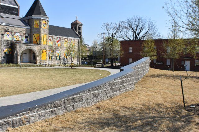 Aged Limestone — Porcelain Stone with Engraved Text View 3 in Bartlett, TN