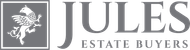 A black and white logo for jules estate buyers
