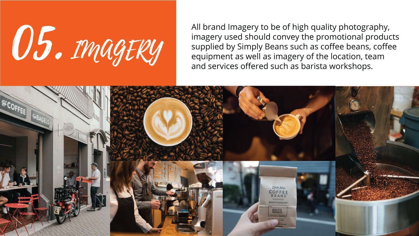 A collage of photos of people making coffee in a coffee shop.