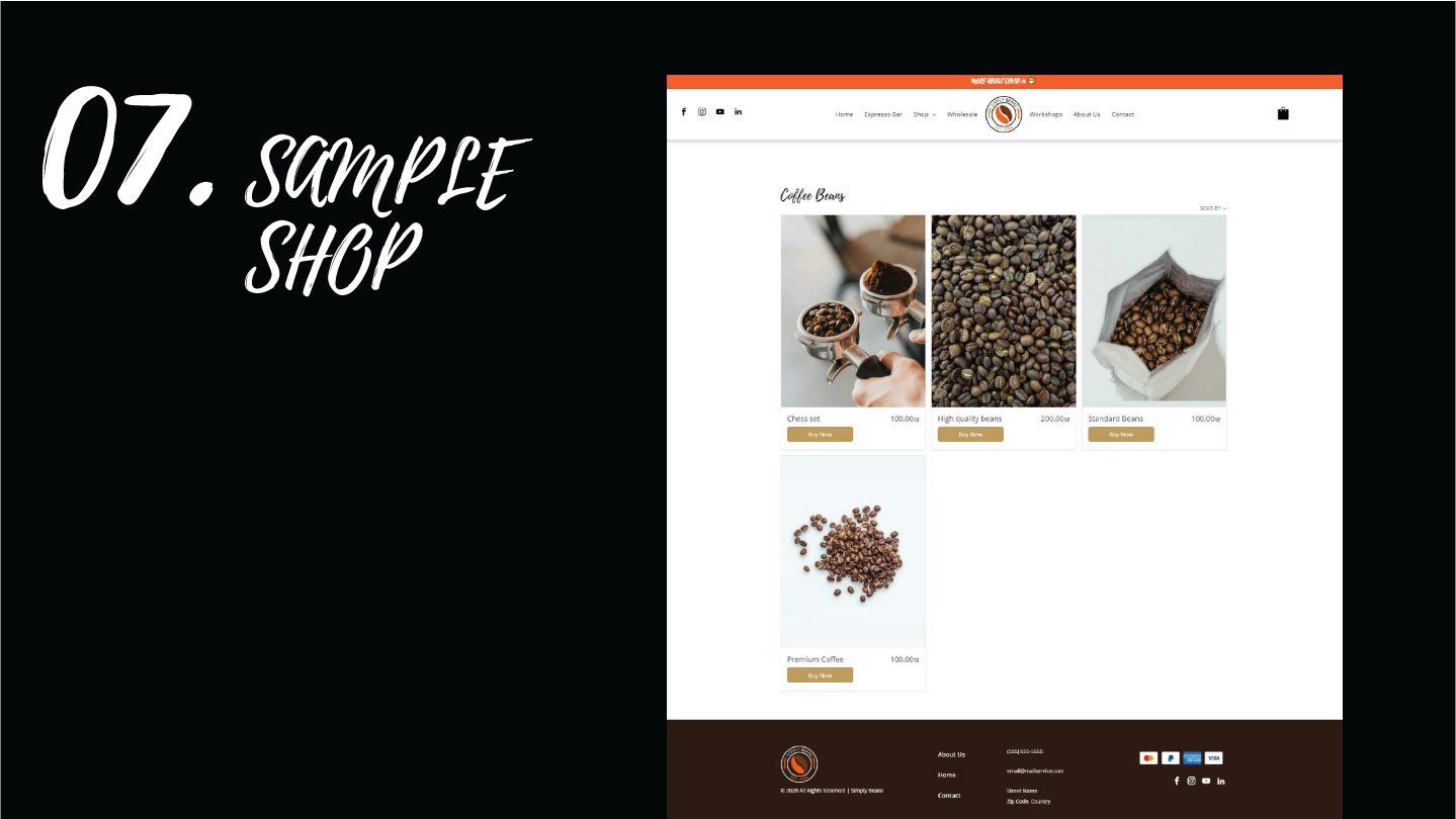 A computer screen with the words simple shop on it