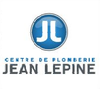 Le logo du centre de plomberie jean lépine est bleu et blanc.