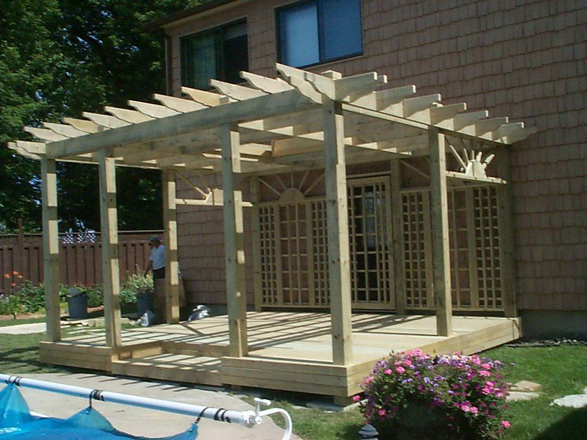 pergola en bois naturel