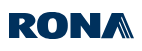 Un logo bleu pour rona sur fond blanc.