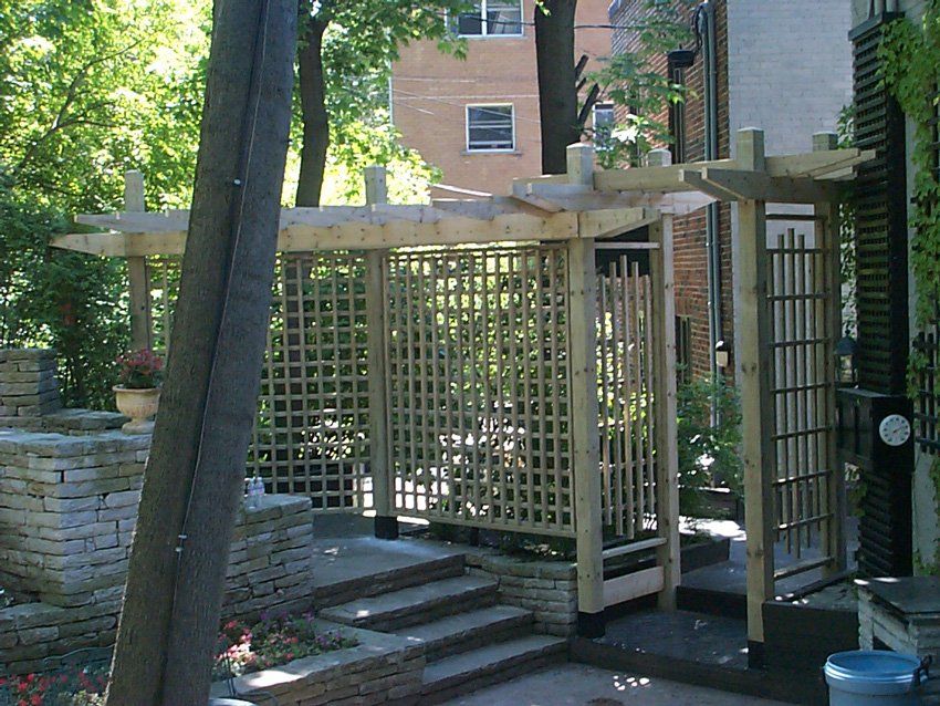 clôture de pergola en bois