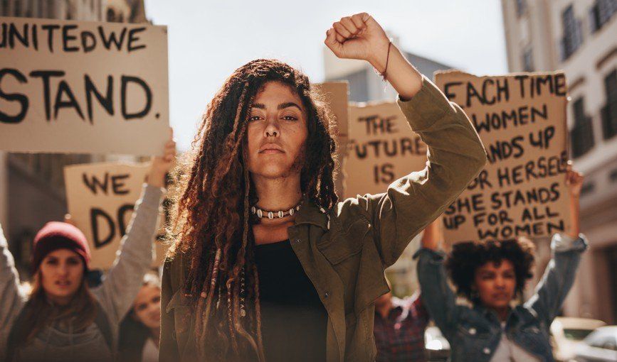 Group protesting for equality and women empowerment
