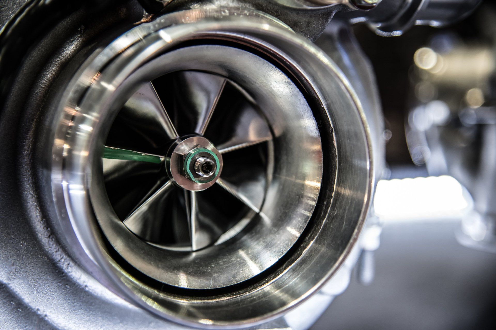 Close up shot of turbocharger
