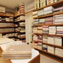 biancheria da letto in esposizione
