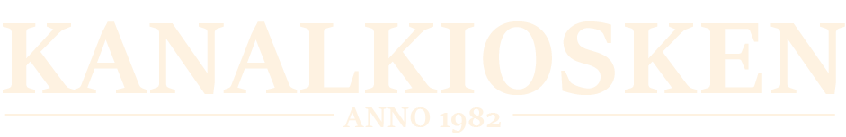 Kanalkiosken logo in cream