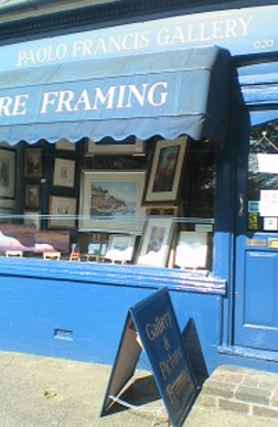 For all your framing needs in Croydon call Paolo Francis Gallery Shopfront