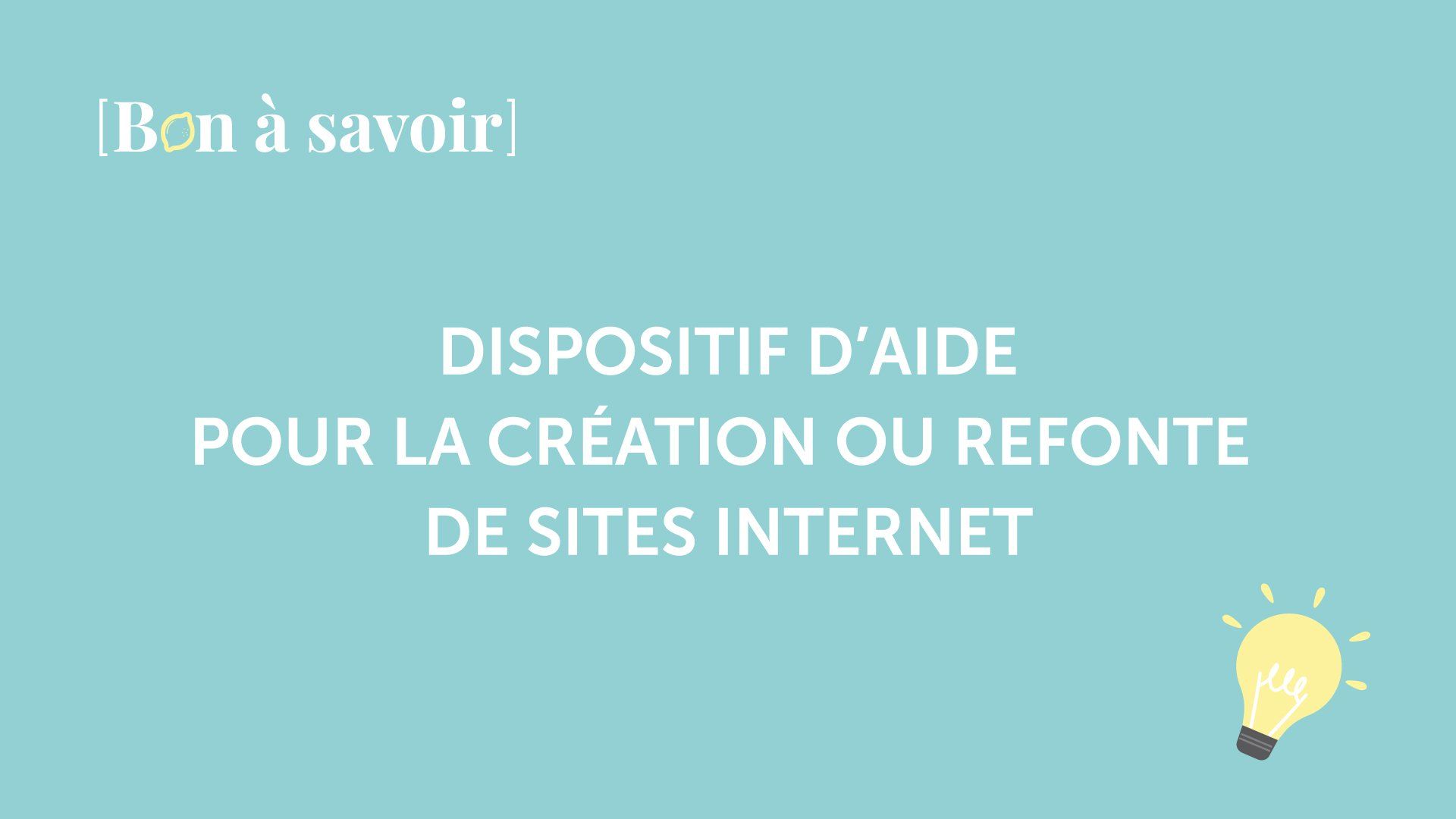 Aide financière entreprise - création site internet