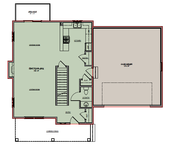 Manchester Floorplans & Elevations First Floor — Essex, VT — Dousevicz Inc
