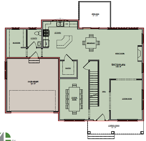Manchester Floorplans & Elevations First Floor — Essex, VT — Dousevicz Inc