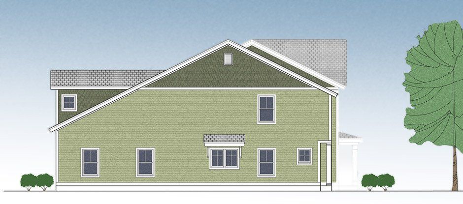 Rye 4-Plex Floorplans & Elevations Side Elevation — Essex, VT — Dousevicz Inc