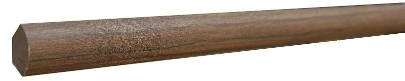 A close up of a wooden stick on a white background.