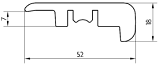 A black and white drawing of a piece of metal with measurements.