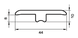 A black and white drawing of a piece of metal with measurements.