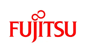 Fujitsu logo in red, with an infinity symbol above the text.