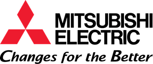 Mitsubishi Electric logo with red diamond and tagline: 