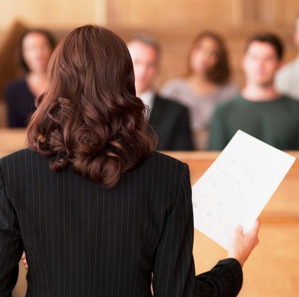 lawyer in court room