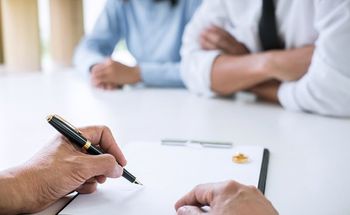 two people at legal  consultation
