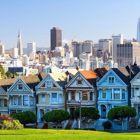 Famous painted ladies after sunset
