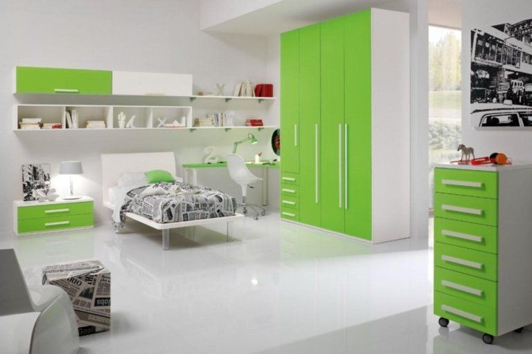 arredamento per camerette collezione spar con tinte verdi