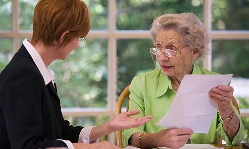Elder Law — Senior Woman with Lawyer in Mount Pleasant, SC Elder Law — Senior Woman with Lawyer in Mount Pleasant, SC