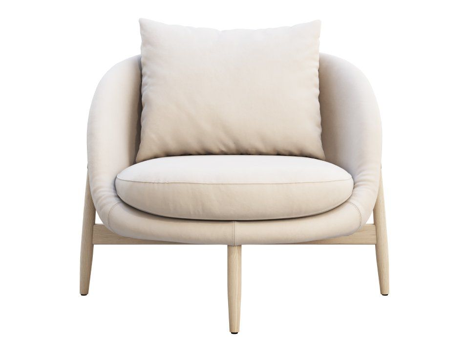 small armchair with cream upholstery