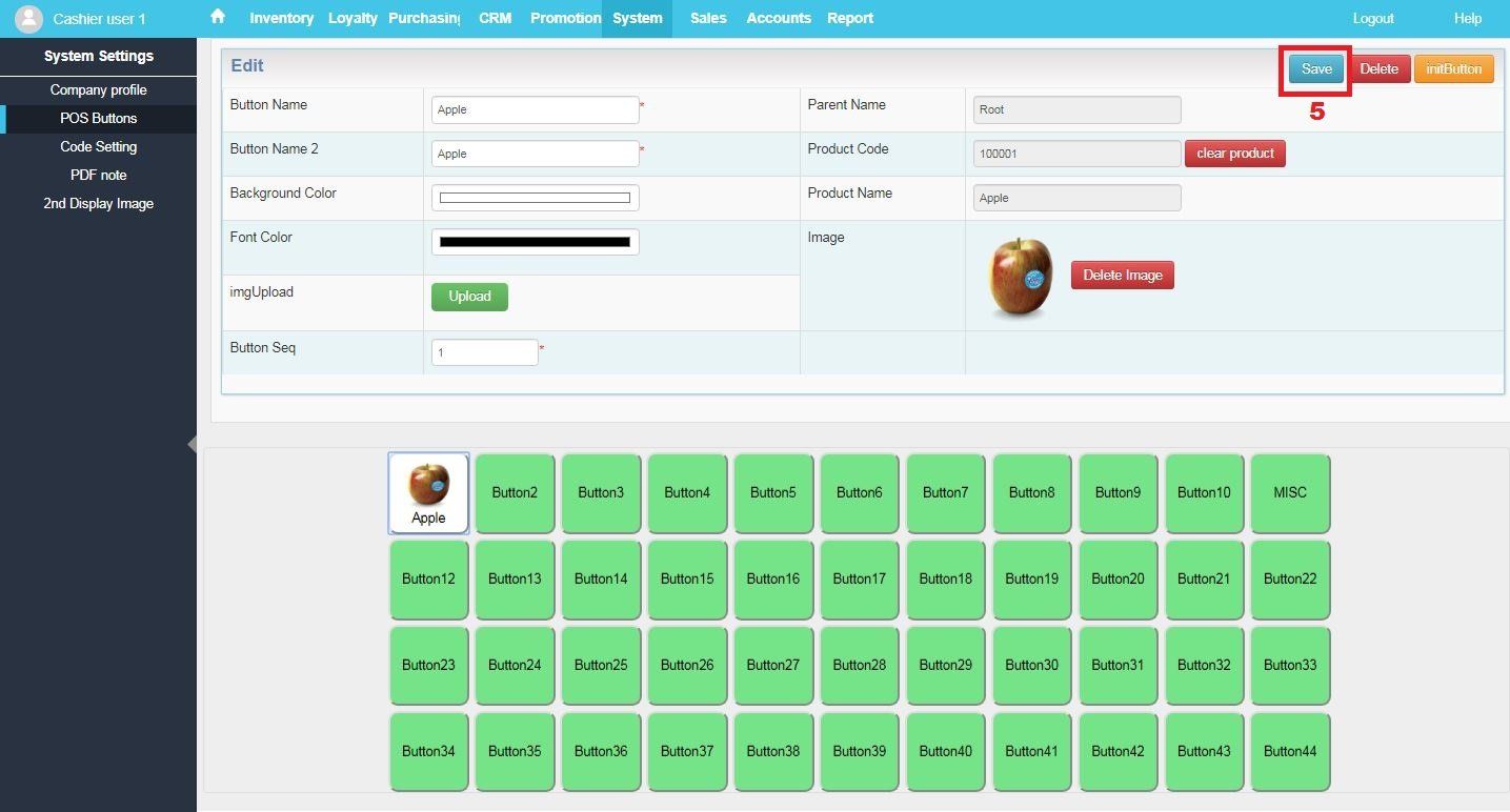 Create POS button - finish