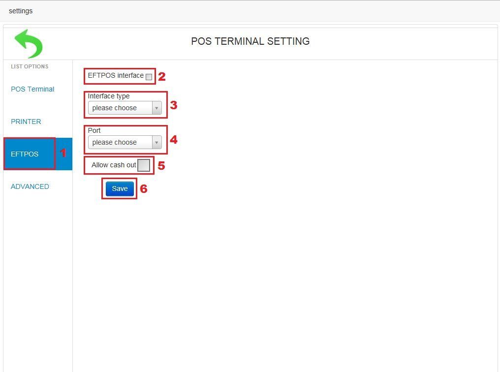 Setting up Eftpos in POS