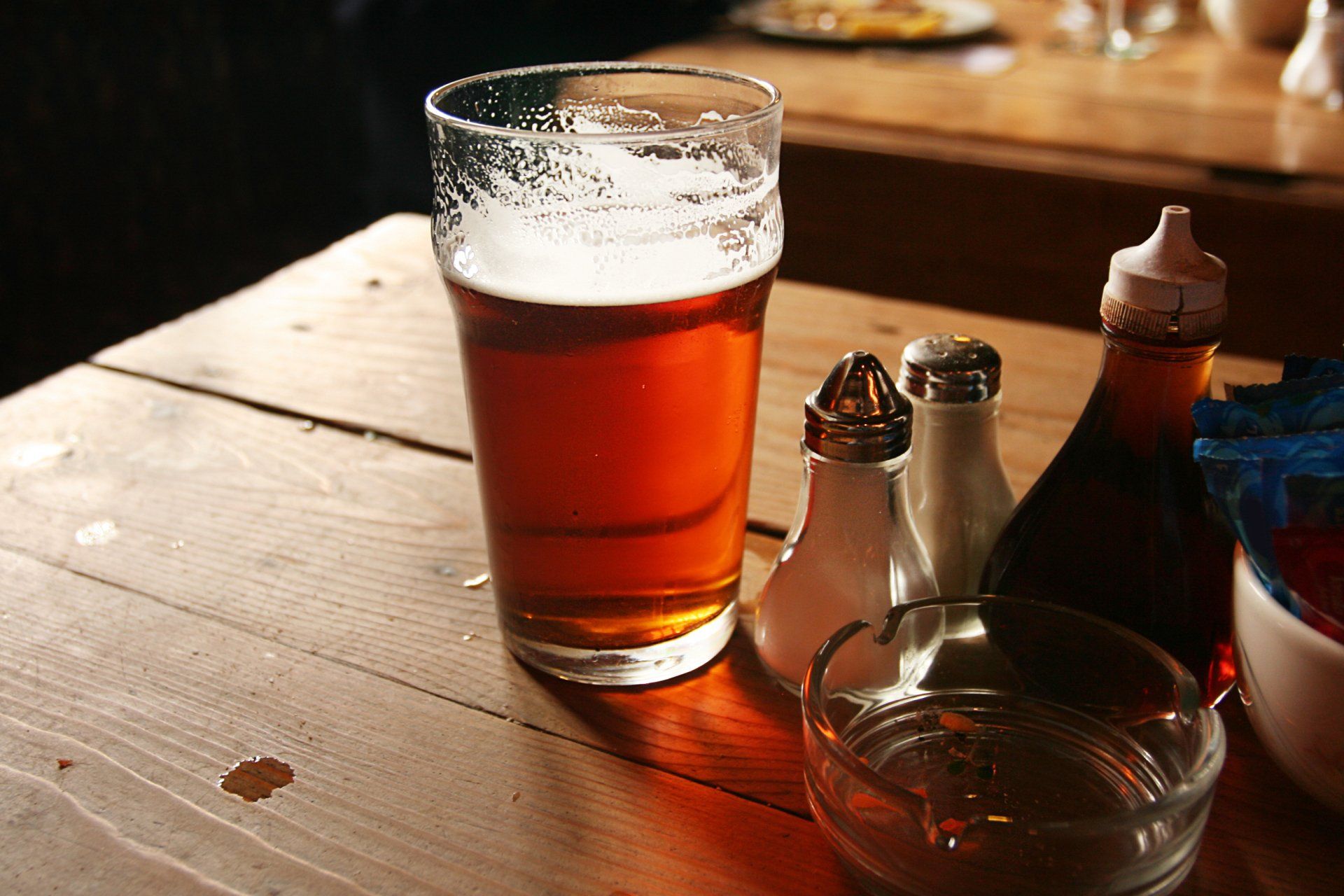 Pint in a rustic pub in England