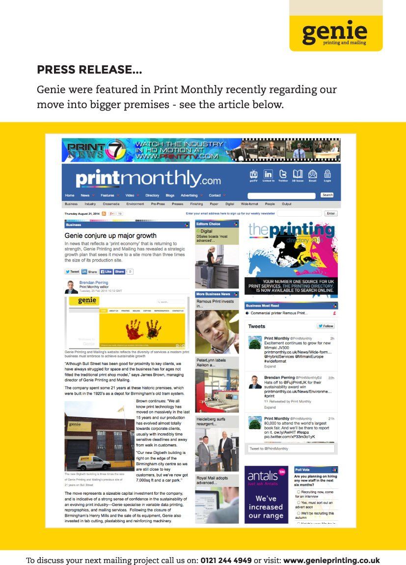 Print Monthly newsletter