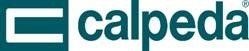 Calpeda-Logo mit weißem Quadrat und türkisfarbenem Text.