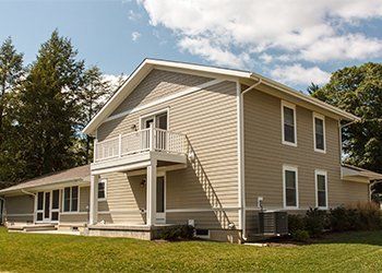 large patio and decks