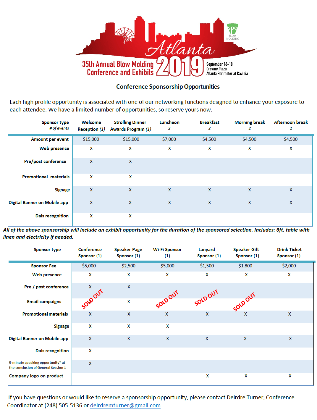2019 Conference Sponsorship Opportunities 2019 Conference Sponsorship Opportunities