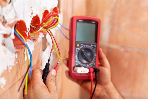 Electrician using tools